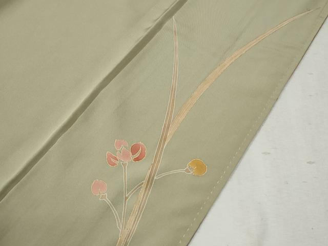 平和屋着物●訪問着　作家物　刺繍　枝花文　暈し染め　金彩　正絹　逸品　CABC6904yc