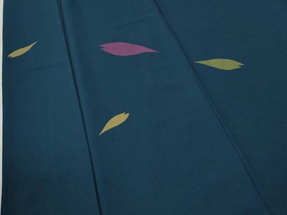 平和屋着物●世界的人形師　辻村寿三郎　ジュサブロー　小紋　舞花弁　正絹　逸品　CABC6907yc