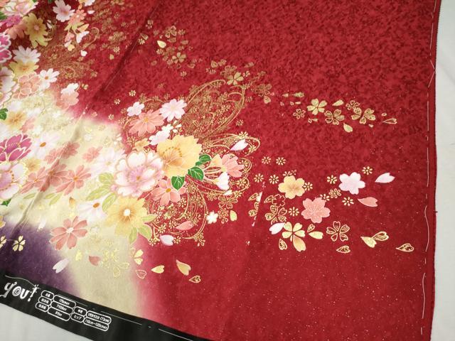 平和屋着物●豪華振袖　牡丹花文　ラメ糸　暈し染め　銀通し地　仮絵羽　逸品　未使用　CABC6908yc