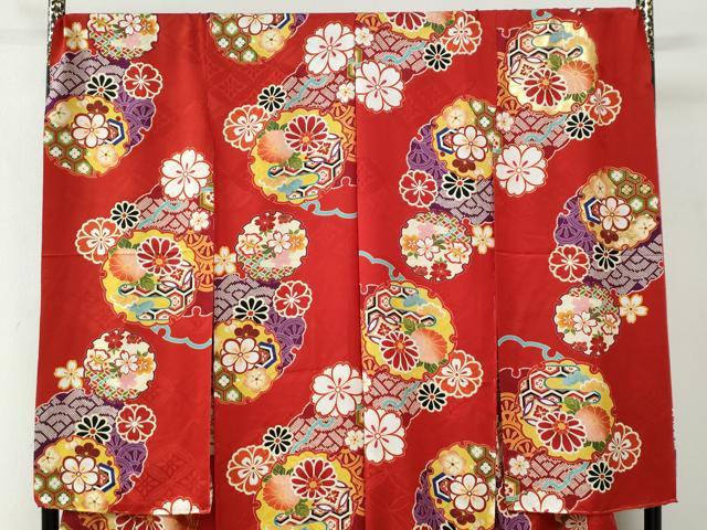 平和屋着物●豪華振袖　駒刺繍　雪輪吉祥花文　金彩　仮絵羽　逸品　未使用　CABC6920yc
