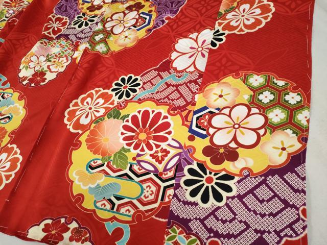平和屋着物●豪華振袖　駒刺繍　雪輪吉祥花文　金彩　仮絵羽　逸品　未使用　CABC6920yc