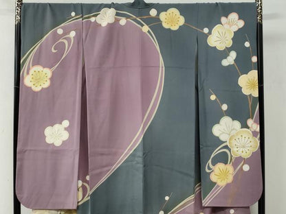 平和屋着物●ファッションブランド　hiromichi nakano　ヒロミチナカノ　振袖　牡丹　梅　ラメ糸　金彩　正絹　逸品　CABC6922yc