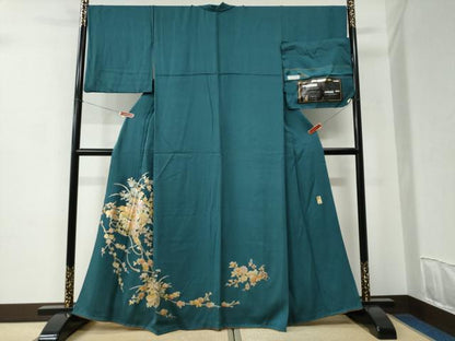 平和屋着物●金彩友禅　卓越技能者・名工・和田光正　訪問着　花籠文　金彩　正絹　逸品　CABC6930yc