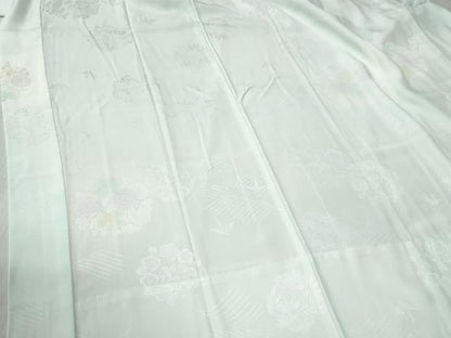 平和屋着物●長襦袢　無双仕立て　折り鶴草花丸地紋　暈し染め　正絹　逸品　CABC6932yc