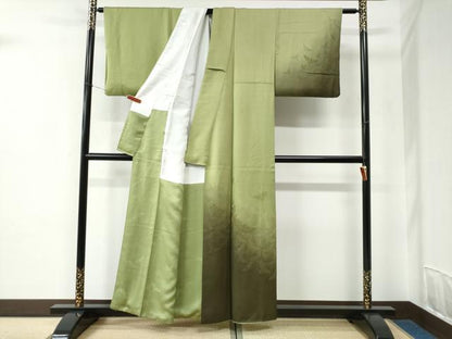 平和屋着物●染色作家　斉藤三才　訪問着　三才鳥　暈し染め　正絹　逸品　CABC6934yc