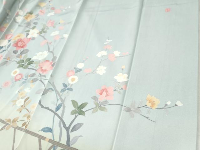 平和屋着物●訪問着　友禅　作家物　籬枝花文　暈し染め　正絹　逸品　CABC6936yc