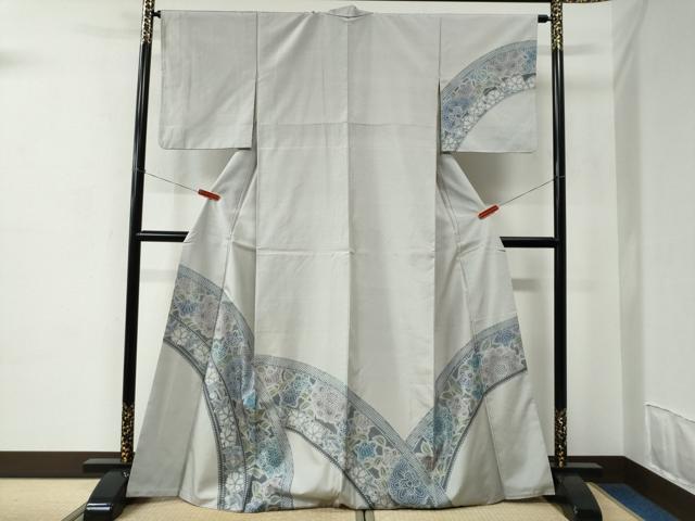平和屋着物●訪問着　本場染大島紬　絞り　橘花文　正絹　逸品　CABC6939yc