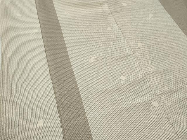 平和屋着物●本塩沢　縞　舞花弁　正絹　逸品　CABC6942yc