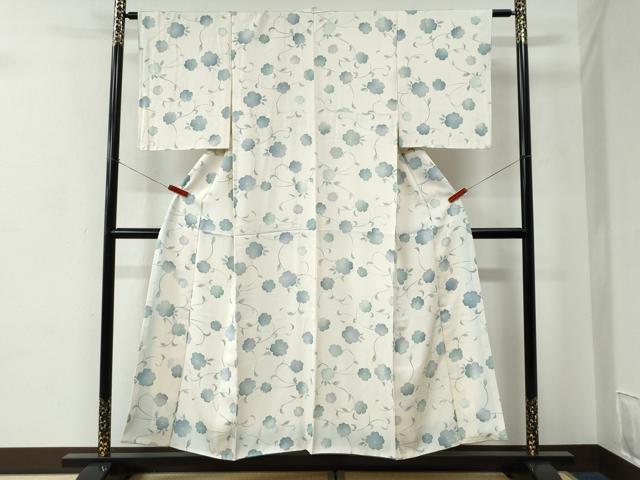 平和屋着物●上質な小紋　花唐草文　正絹　逸品　CABC6945yc
