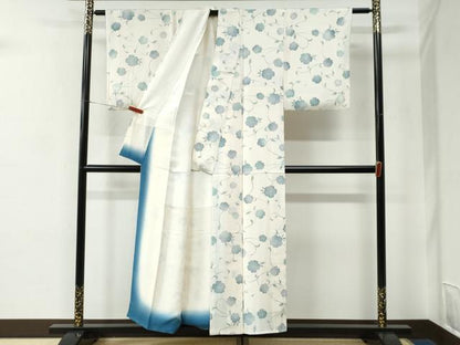 平和屋着物●上質な小紋　花唐草文　正絹　逸品　CABC6945yc