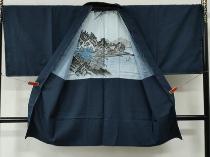 平和屋着物●男性　紬　アンサンブル　100亀甲　総詰め　正絹　逸品　未使用　CABC6946yc