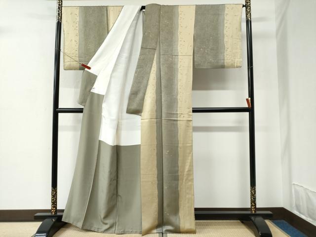 平和屋着物●訪問着　舞葉文　金彩　正絹　逸品　CABC6948yc
