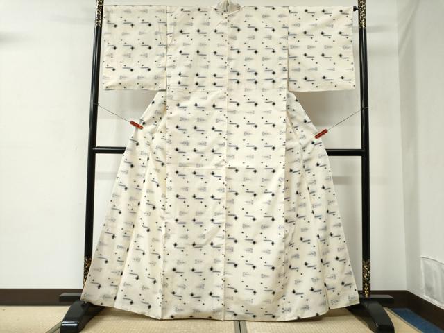 平和屋着物●本場琉球絣　紬　正絹　逸品　CABC6952yc