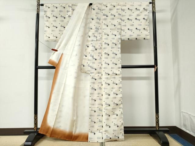 平和屋着物●本場琉球絣　紬　正絹　逸品　CABC6952yc