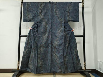平和屋着物●本場大島紬　9マルキ　枝花文　正絹　逸品　CABC6957yc