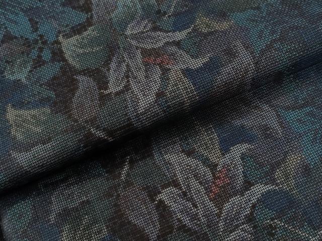 平和屋着物●本場大島紬　9マルキ　枝花文　正絹　逸品　CABC6957yc