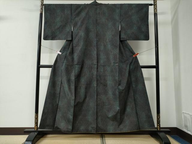 平和屋着物●本場大島紬　7マルキ　網目文　正絹　逸品　CABC6958yc