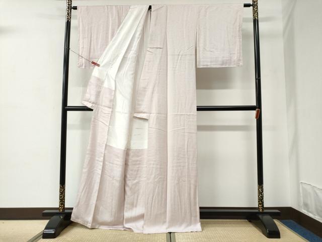 平和屋着物●上質な色無地　作家物　鳳凰草花地紋　薄桜色　正絹　逸品　CABC6964yc