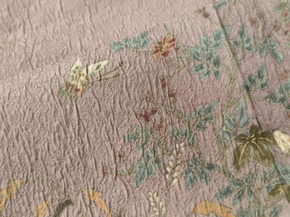 平和屋着物●訪問着　流水花蝶文　暈し染め　金彩　正絹　逸品　CABC6966yc