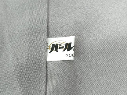 平和屋着物●訪問着　紬地　作家物　手描き　枝葉文　正絹　逸品　CABC6967yc