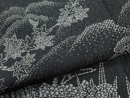 平和屋着物●訪問着　江戸小紋　鮫小紋柄　遠山京風景文　黒地　正絹　逸品　CABC6968yc