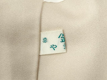 平和屋着物●訪問着　駒刺繍　霞扇面草花文　暈し染め　金銀彩　正絹　逸品　CABC6970yc