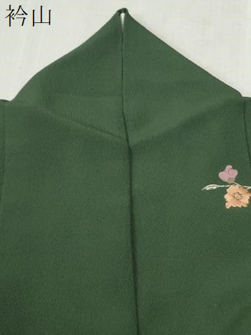 平和屋着物●訪問着　総刺繍　草花文　鬼しぼ縮緬　正絹　逸品　CABC6971yc