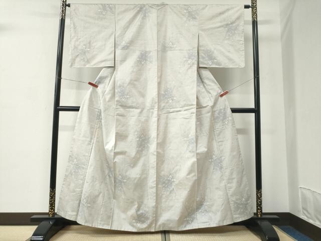 平和屋着物●本場大島紬　白大島　9マルキ　舞花文　正絹　逸品　未使用　CABC6972yc
