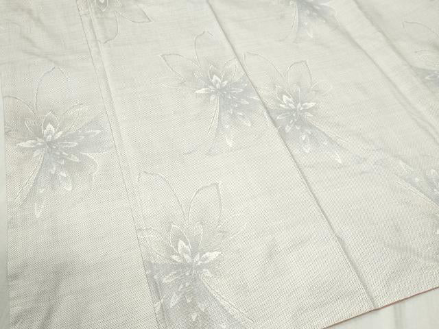 平和屋着物●本場大島紬　白大島　9マルキ　舞花文　正絹　逸品　未使用　CABC6972yc