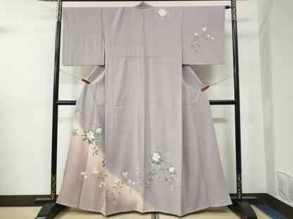 平和屋着物●訪問着　友禅　枝花文　暈し染め　正絹　逸品　CABC6974yc
