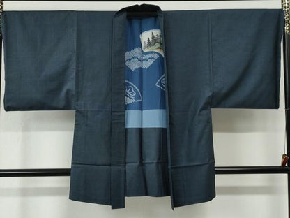 平和屋着物●男性　本場大島紬　アンサンブル　100亀甲　総詰め　正絹　逸品　CABC6980yc