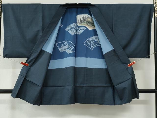 平和屋着物●男性　本場大島紬　アンサンブル　100亀甲　総詰め　正絹　逸品　CABC6980yc