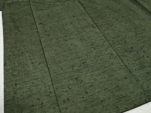 平和屋着物●男性　髭紬　アンサンブル　色無地　藍媚茶色　キングサイズ　正絹　逸品　CABC6981yc