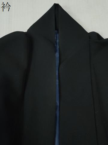 平和屋着物●男性　黒紋付　正絹　逸品　CABC6982yc