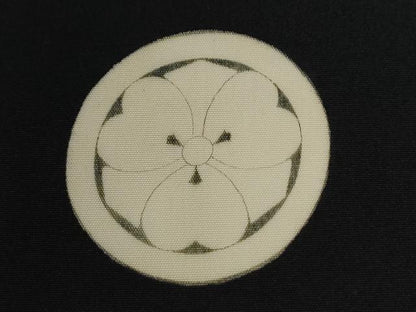 平和屋着物●男性　黒紋付　正絹　逸品　CABC6983yc