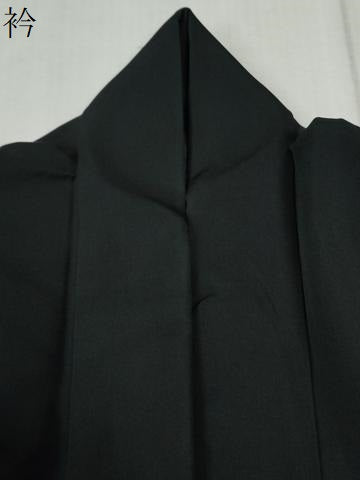 平和屋着物●男性　黒紋付　正絹　逸品　CABC6985yc