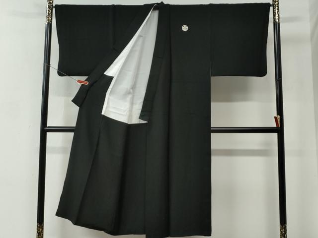平和屋着物●男性　黒紋付　正絹　逸品　CABC6989yc
