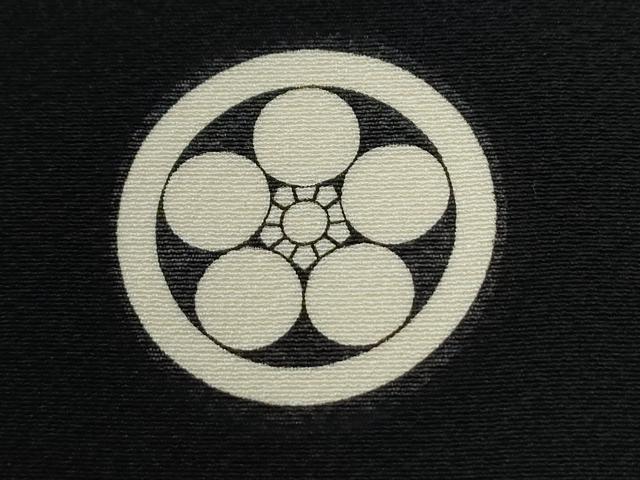 平和屋着物●男性　黒紋付　正絹　逸品　CABC6989yc
