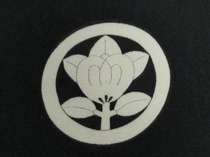 平和屋着物●男性　黒紋付　正絹　逸品　CABC6990yc