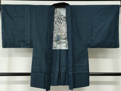 平和屋着物●男性　紬　アンサンブル　80亀甲　総詰め　正絹　逸品　未使用　CABC6995yc