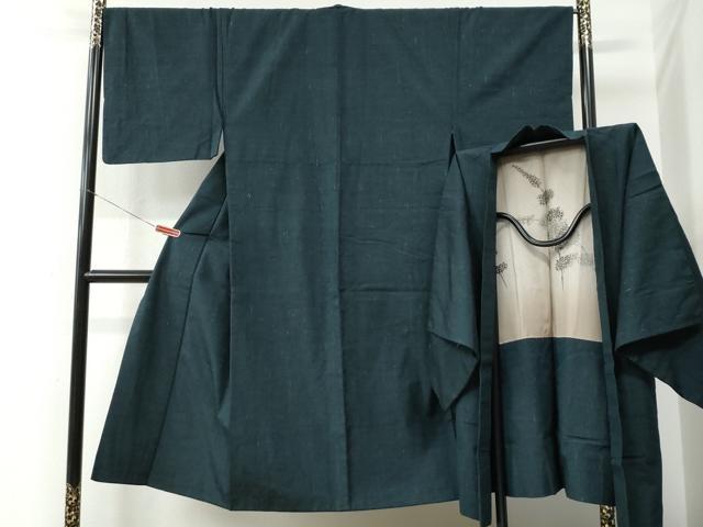 平和屋着物●男性　紬　アンサンブル　霞文　正絹　逸品　CABC6996yc