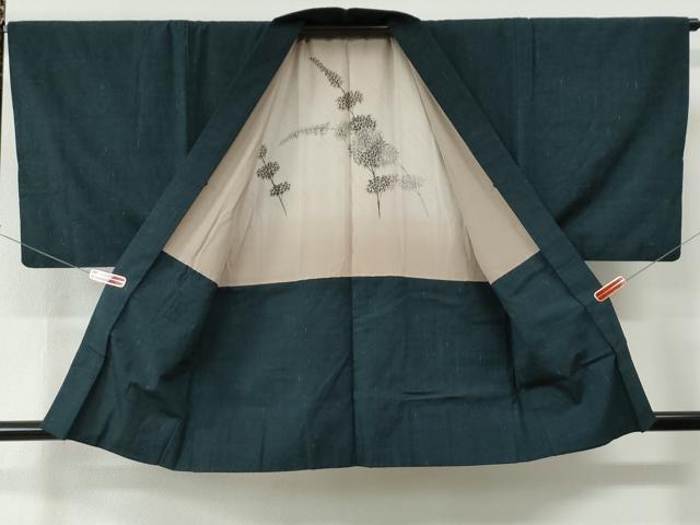 平和屋着物●男性　紬　アンサンブル　霞文　正絹　逸品　CABC6996yc