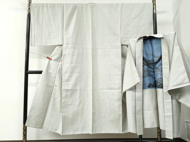 平和屋着物●男性　紬　アンサンブル　100亀甲　総詰め　正絹　逸品　CABC6997yc
