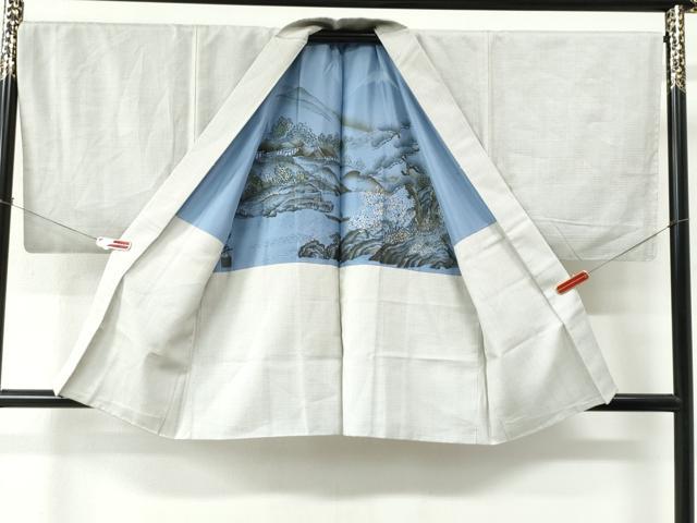 平和屋着物●男性　紬　アンサンブル　100亀甲　総詰め　正絹　逸品　CABC6997yc