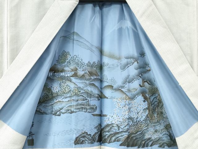 平和屋着物●男性　紬　アンサンブル　100亀甲　総詰め　正絹　逸品　CABC6997yc