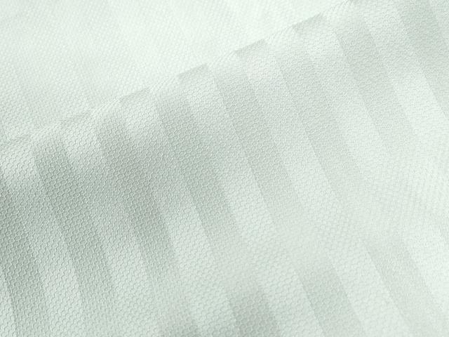 平和屋着物●上質な色無地　縞地紋　藍白色　正絹　逸品　CABC7002yc