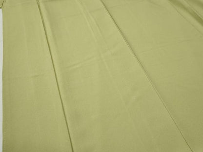 平和屋着物●上質な色無地　作家物　堅牢　白南天染　抹茶色　反端付き　正絹　逸品　未使用　CABC7005yc