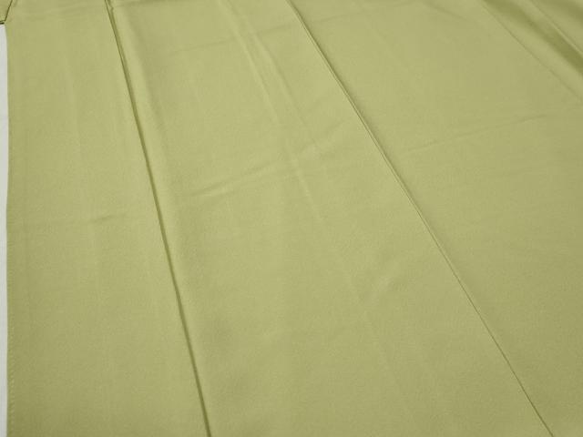 平和屋着物●上質な色無地　作家物　堅牢　白南天染　抹茶色　反端付き　正絹　逸品　未使用　CABC7005yc