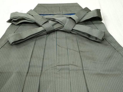 平和屋着物●男性　馬乗り袴　間道　正絹　逸品　CABC7006yc