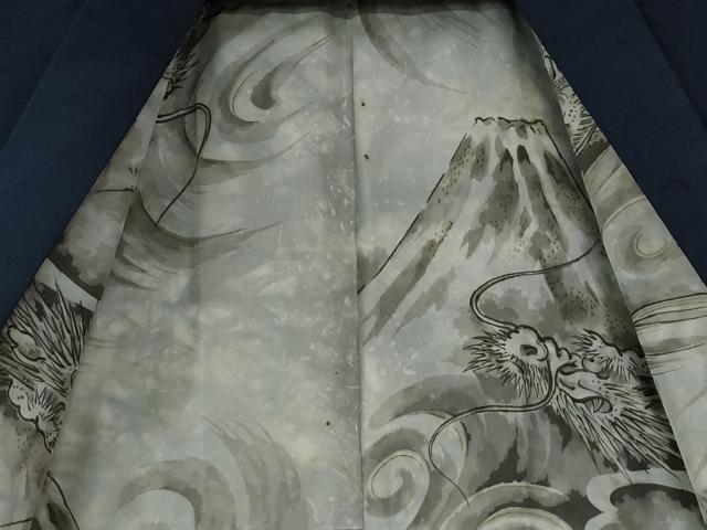 平和屋着物●男性　紬　アンサンブル　色無地　留紺色　正絹　逸品　CABC7011yc